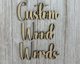 Aangepaste lasergesneden houten woorden, gepersonaliseerd naambord, lindehouten letters