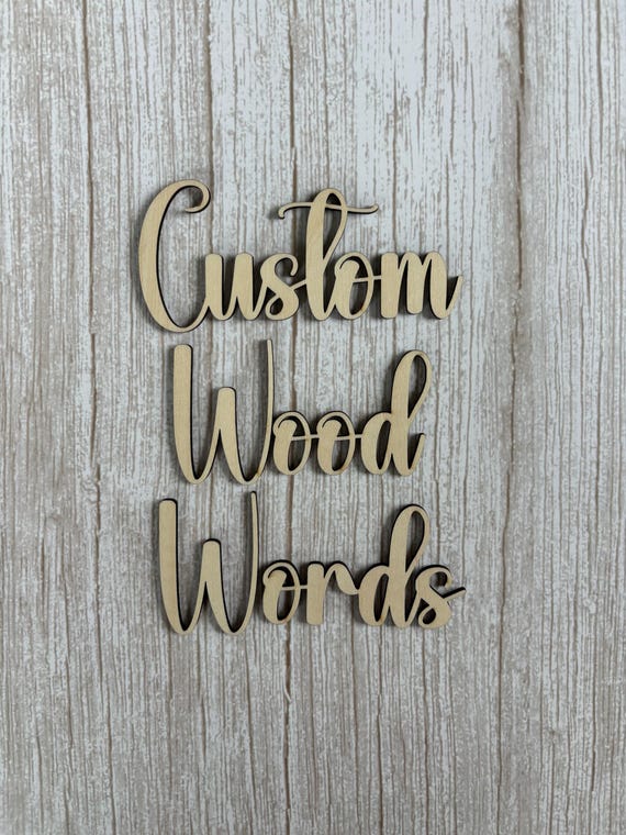 Custom Laser Cut Wood Words, Personalized Name Sign, Birch Plywood Letters