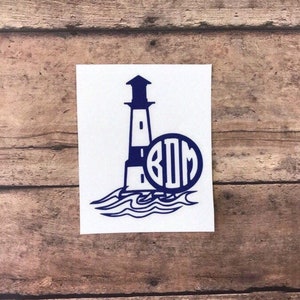 Sticker monogramme phare, autocollant monogramme, vinyle autocollant, monogramme de voiture, sticker pour ordinateur portable, monogramme de téléphone
