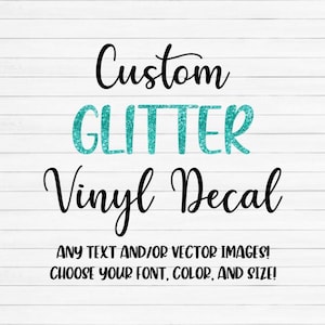Calcomanía de vinilo con brillantina personalizada, logotipo personalizado, calcomanía con nombre con brillantina, calcomanía con brillantina personalizada, logotipo con brillantina personalizado, calcomanía para auto, calcomanía para laptop