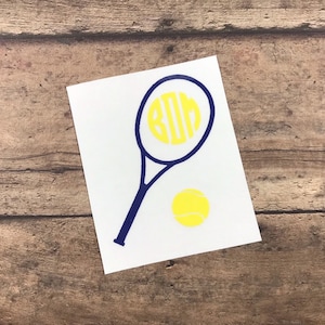 Tennis Monogramm Aufkleber, Sport Monogramm Aufkleber, Vinyl Aufkleber, Tennis Team, personalisiertes Geschenk, Individuelle Aufkleber, Initialen Sticker