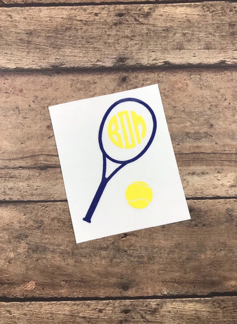 Tennis Monogram Decal Sports Monogram Sticker Vinyl Decal Etsy