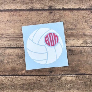 Volleyball Monogramm Aufkleber, Sport Monogramm Aufkleber, Vinyl Aufkleber, Auto Aufkleber, Laptop Aufkleber, Handytasche Monogramm, personalisiert