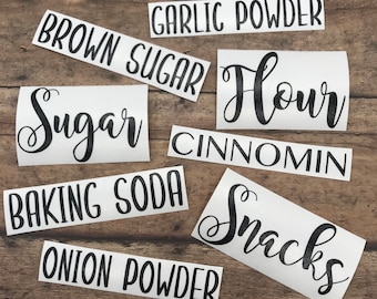 Personalized Pantry Labels: Custom Vinyl Decal, Spice Jar Stickers