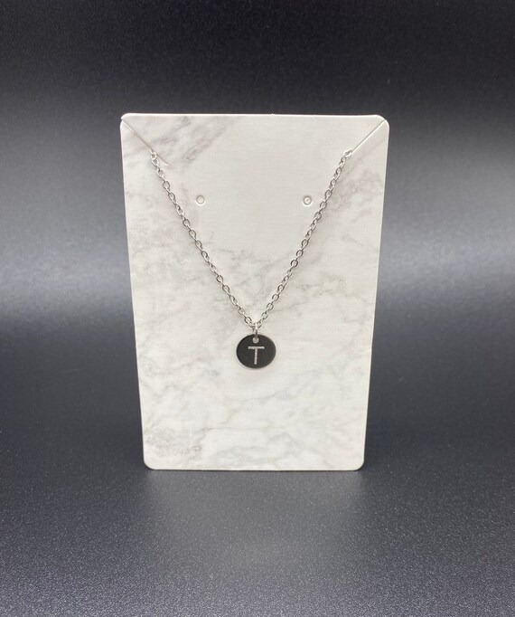 Single Initial Necklace Stainless Steel Necklace Jewelry for Women Silver Colored Necklace Monogram Necklace Personalized Gift Custom