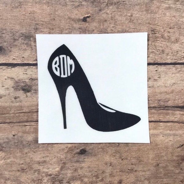 High Heel Monogram Decal, Monogram Sticker, Vinyl Decal, Car Decal, Laptop Monogram, Phone Monogram