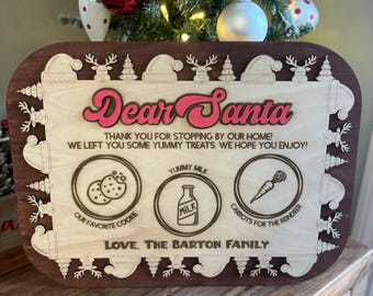 Custom Santa Cookie Plate, Christmas Eve Tray