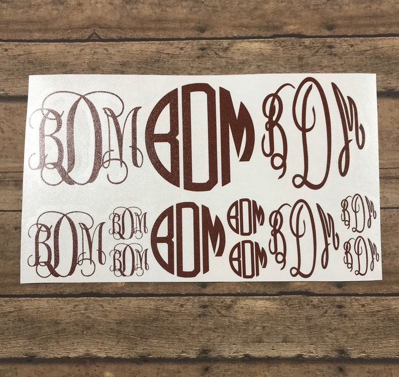 Monogram Decal Sheet: Vine & Circle Font Vinyl Stickers - Etsy