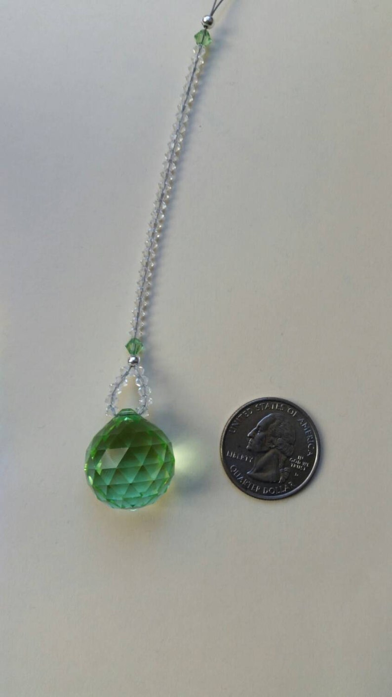 chakra green suncatcher green crystal car charm car decoration Crystal suncatcher crystal car charm rear view mirror peridot gift