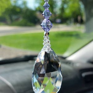 June birthstone gift, alexandrite crystal suncatcher for car, purple car decoration, alexandrite rear view mirror, first car gift