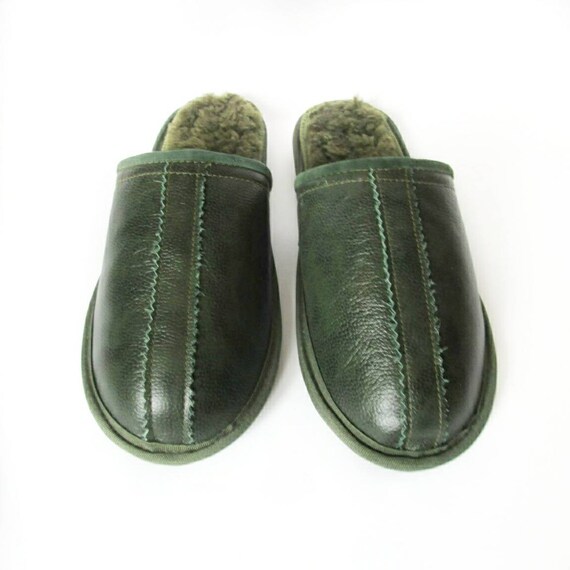 mens leather house shoes