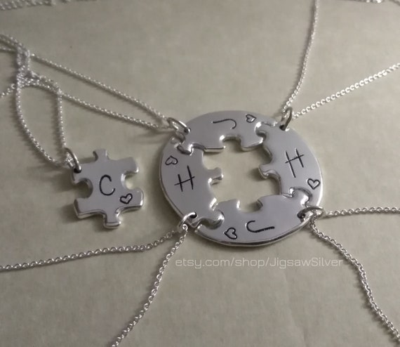 5 Best Friend Necklace Piece Puzzle Round - Best Friend Puzzle Pendants 5 Best Friend Necklace Piece Puzzle Round - Best Friend Puzzle Pendants