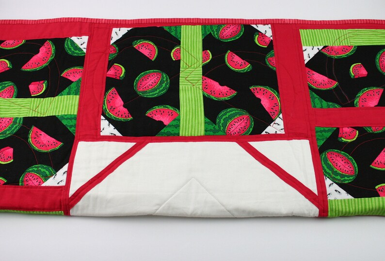 Decorative Quilt 34 by 29.5 inches Picnic Watermelons and Ants Lap Quilt
