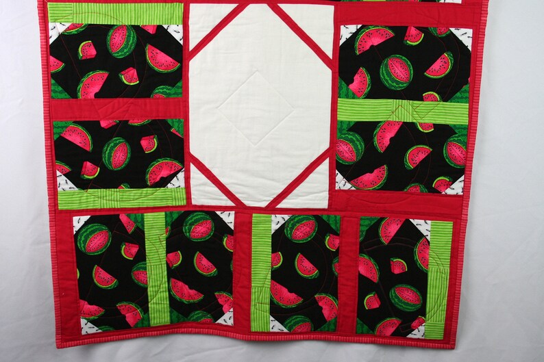 Decorative Quilt 34 by 29.5 inches Picnic Watermelons and Ants Lap Quilt