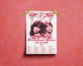 Heart Band / Dreamboat Annie / Póster de gira / Decoración/Arte mural de los años 70