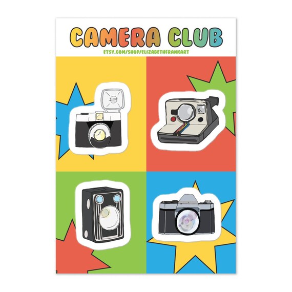 Vintage Cameras Camera Club Polaroid Sticker Sheet