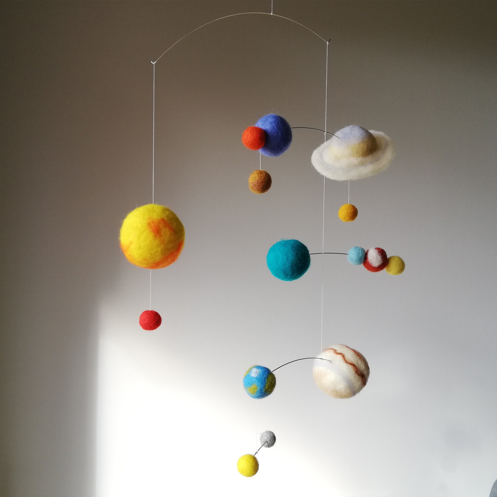 Big baby Mobile Felted galaxy Baby Mobile Nursery Etsy