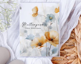 Mutterpass Hülle Mutterpasshülle personalisiert MERLE Schutzhülle für den deutschen Mutterpass | Geschenkidee zur Schwangerschaft
