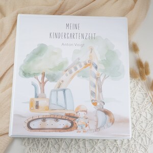 Kindergartenordner BAUSTELLE Krippenordner mit Folien und Deckblatt personalisierbar mit Namen image 1