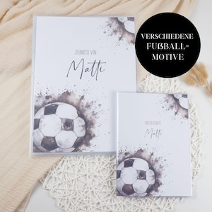 Zeugnismappe VERSCHIEDENE FUSSBALL-MOTIVE personalisiert - Schulanfang - Einschulung - Hausaufgabenheft Zeugnisse Zeugnis Junge Mot04