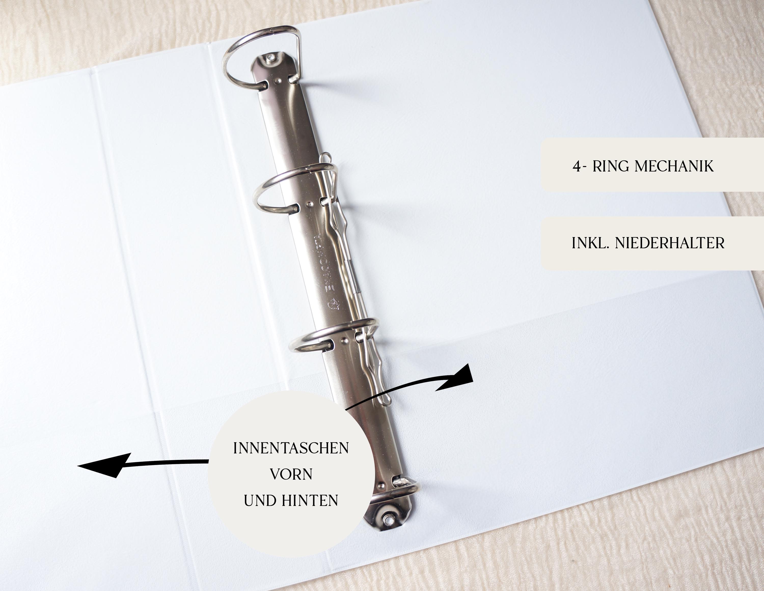 Kindergarten Ordner PRINZESSIN EINHORN personalisiert mit Namen / Sammelmappe Ringordner für Krippe Schule Kita oder Kindergarten