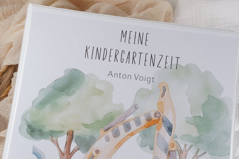 Kindergarten Ordner BAUSTELLE Kindergartenordner Grundschule Krippenordner personalisierbar mit Namen Bild 5