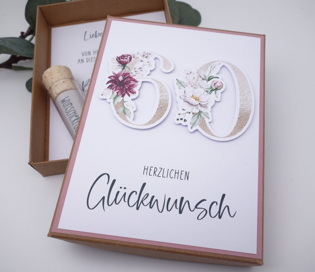 Geldgeschenk runder Geburtstag Geschenkschachtel Glückwunschkarte