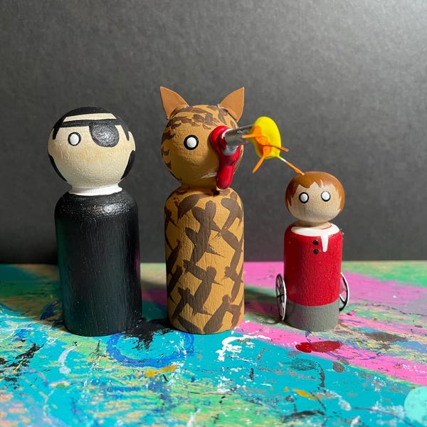 Hand Painted Wooden Pegs Inspired by Silver Bullet