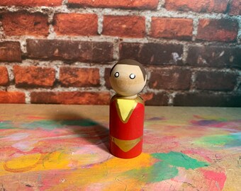 Hand Painted Peg Inspired by Shazam