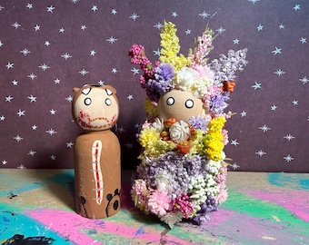 Hand Painted Peg Inspired by Midsommer