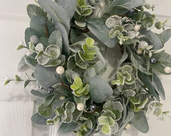 Christmas Mini Lambs Ear Wreaths/ Kitchen Cabinet Wreaths/ Window Wreaths/ Small Seasonal Wreaths/ Holiday Gifts for Her/ Housewarming Gift