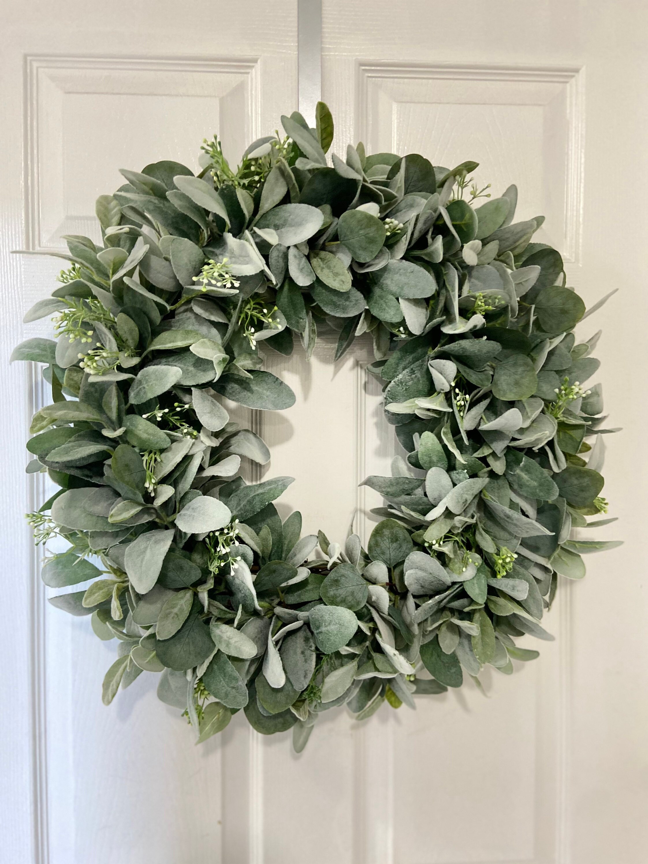 Lambs Ear Eucalyptus and Berries Wreath Farmhouse Wreath | Etsy