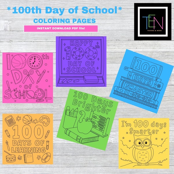 100th Day of School Coloring Pages - Il 600x600.5732181030 1718 