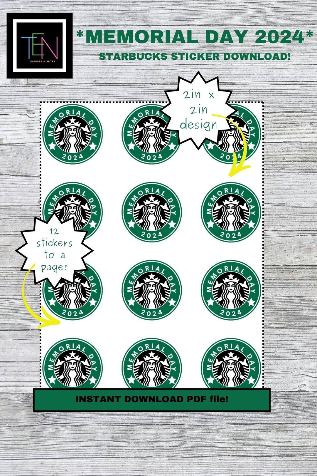 Starbucks Memorial Day Special 2018 Memorial Day 2024 Personalized Starbucks Coffee INSTANT DOWNLOAD - Etsy
