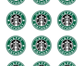 personalized starbucks coffee round stickers party favors