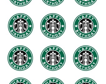 personalized starbucks coffee round stickers party favors