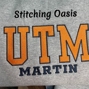 UTM Martin Varsity Sweatshirt, University of Tennessee Martin, College Shirt, College Gift, Girl Gift, Women&#39;s Gift, Grad Gift