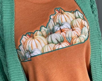 KY Pumpkin Tee, KY Fall Tee, Kentucky Pumpkin Tee, Kentucky Fall Tshirt, Womens Gift, Fall Shirt