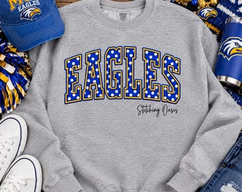 MSU Morehead State University Eagles Faux Embroidery Design, Morehead Eagles, Morehead KY, College Shirt, Grad Gift, Polka Dot