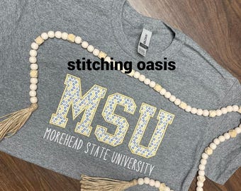 MSU Morehead State University Applique Tee, MSU, MSU Eagles, College Shirt, College Gift, Grad Gift, Grad Shirt, Morehead, ky, College tee