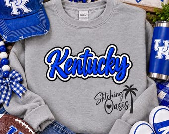 Kentucky Faux Embroidery Design Sweatshirt, Kentucky Pride, Kentucky, Kentucky Bow, Vintage