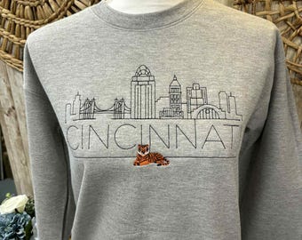 Cincinatti Skyline Shirt, Tigers, Cinci, Cincinatti, Sports, Skyline, Ohio, Ohio Shirt, Girl gift, womens gift, birthday gift