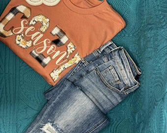 Cozy Season Applique Tee, Fall, Cozy, Autumn, Halloween, girl gift, women's gift, birthday gift, festival shirt, fall festival