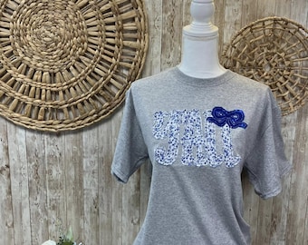 Yall Applique Tee, Sequins, Chinoiserie, Coquette, Floral, Yall, western, southern, Girl gift, women's gift, birthday gift, Christmas,