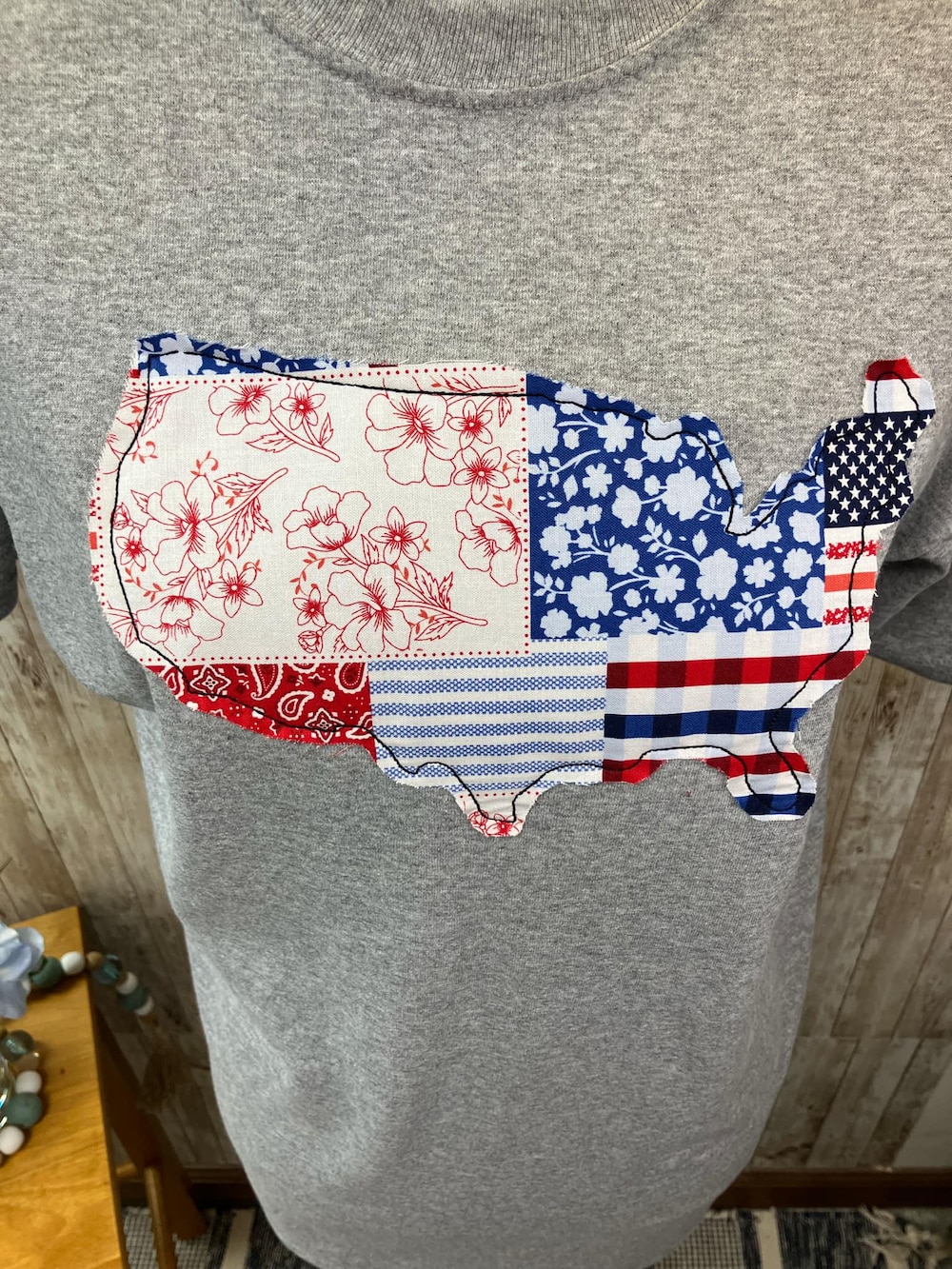 Usa Applique Tee, Birthday, Embroidery, Usa, Christmas Gift, Memorial Day, 4Th Of July, Vintage, Quilted, Boutique, Girl, Military Mom Giftpress Fashion