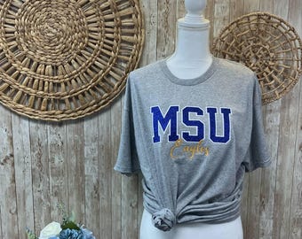 MSU Eagles Applique Tee, Morehead State University, MSU, MSU Eagles, College Shirt, College Gift, Grad Gift, Grad Shirt, Girl Gift