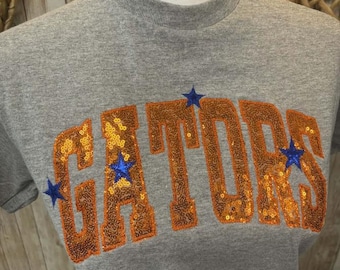 Florida Gators Tee or Sweatshirt, Game Day, College Tee, Women's Gift, Girls Gift, Sequins Tee, Florida Sweatshirt