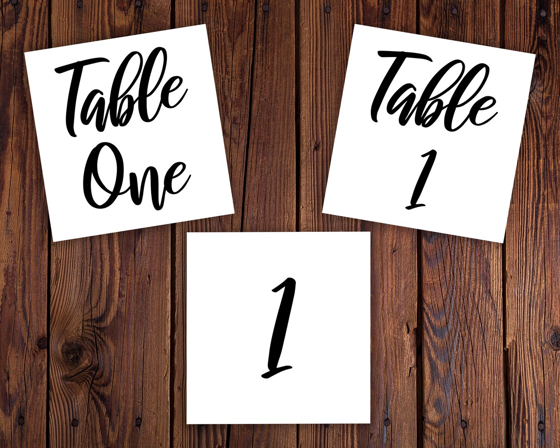 Table Number Decals DIY Wedding Decal Etsy