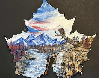 250th 4th of July Real Painted Leaf