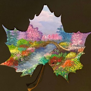 Tranquility.  Real painted leaf